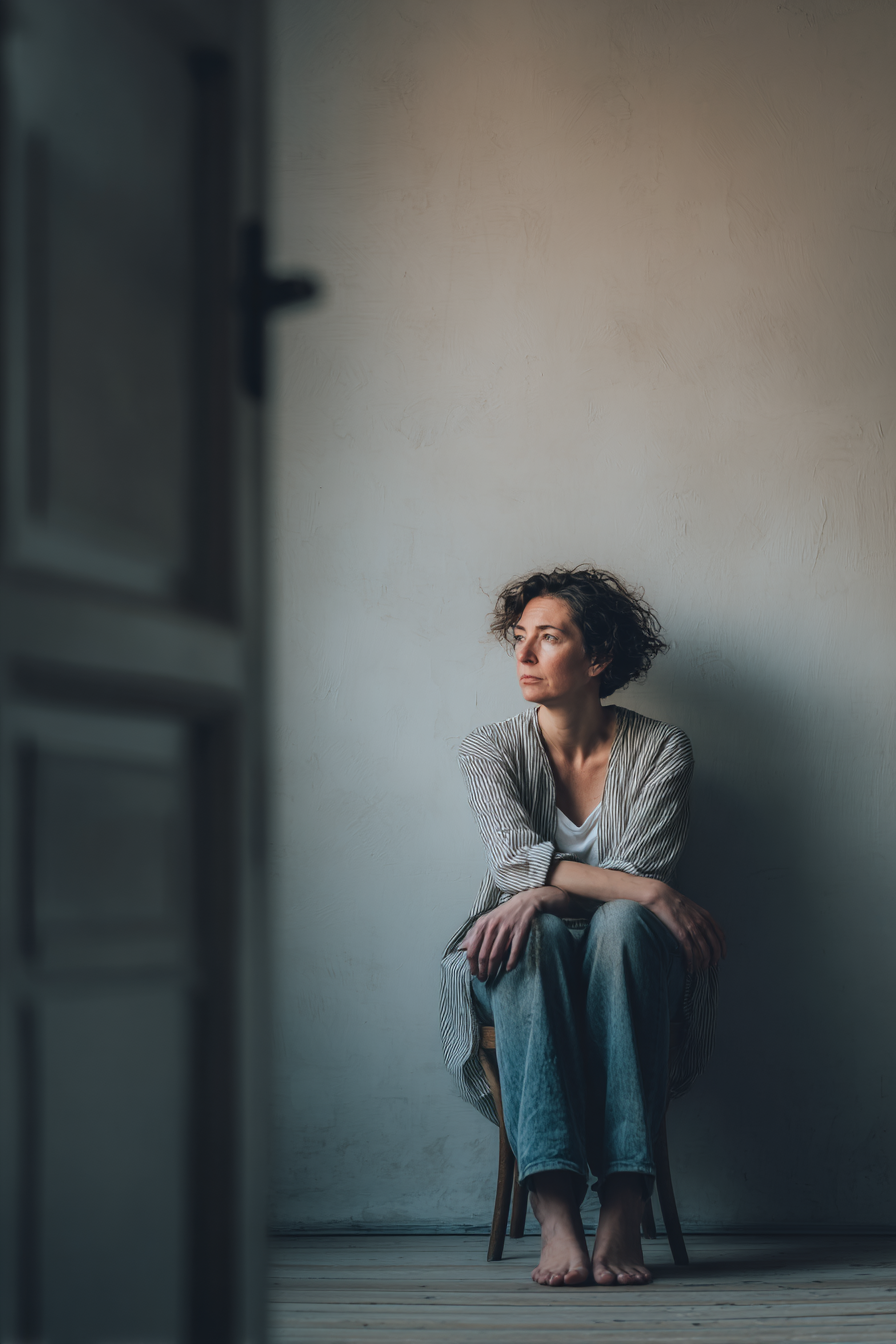 Adult reflecting quietly, symbolizing internal shame and the emotional impact of undiagnosed ADHD before starting ADHD therapy.