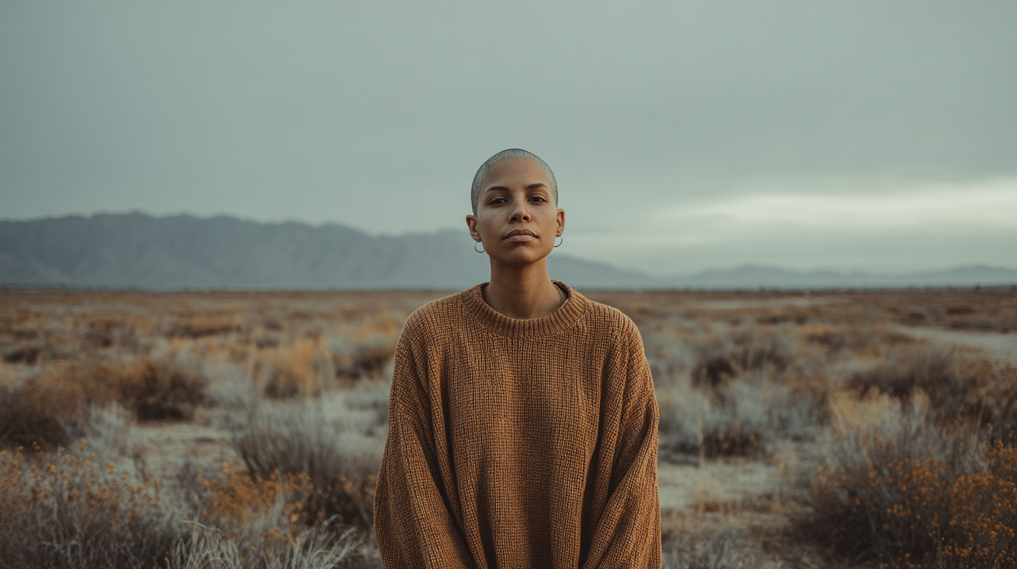 Adult standing calmly in natural light representing emotional regulation and support for trauma and anxiety through Brainspotting therapy
