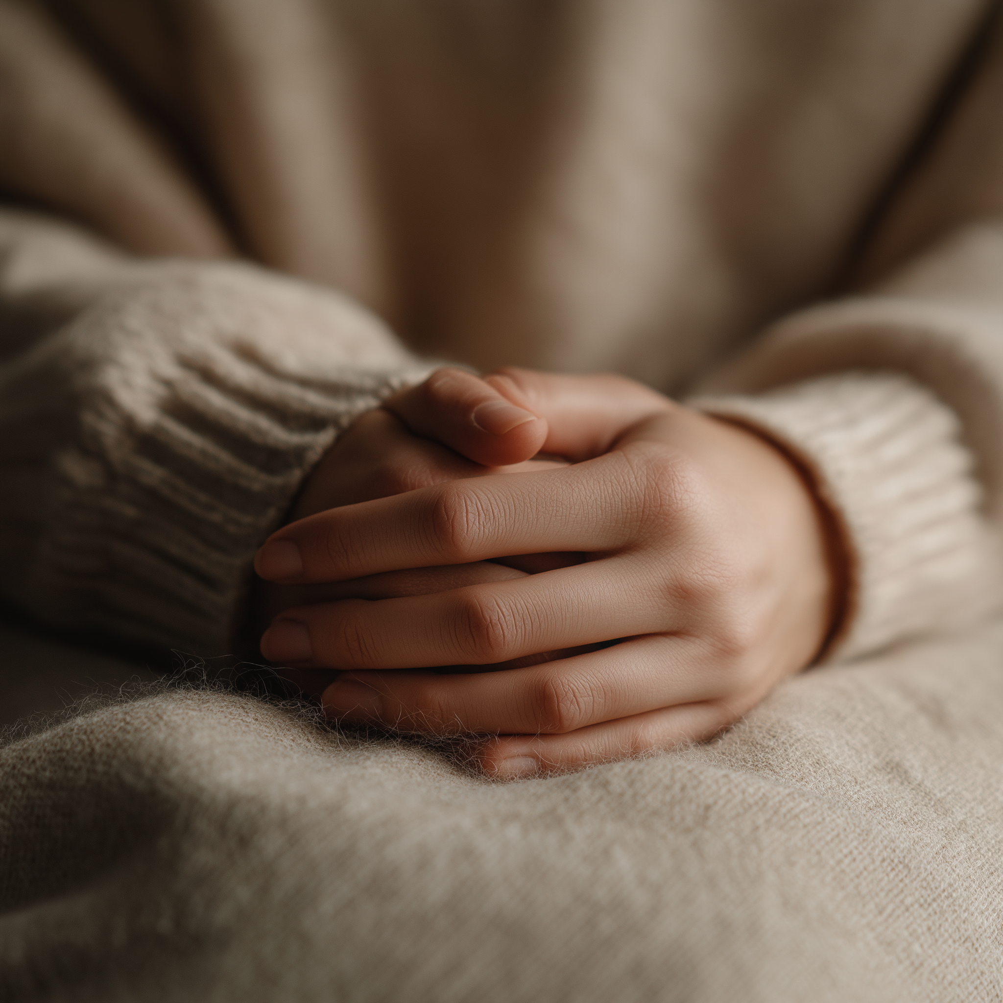 Hands resting softly in the lap, symbolizing emotional shutdown and nervous system overwhelm