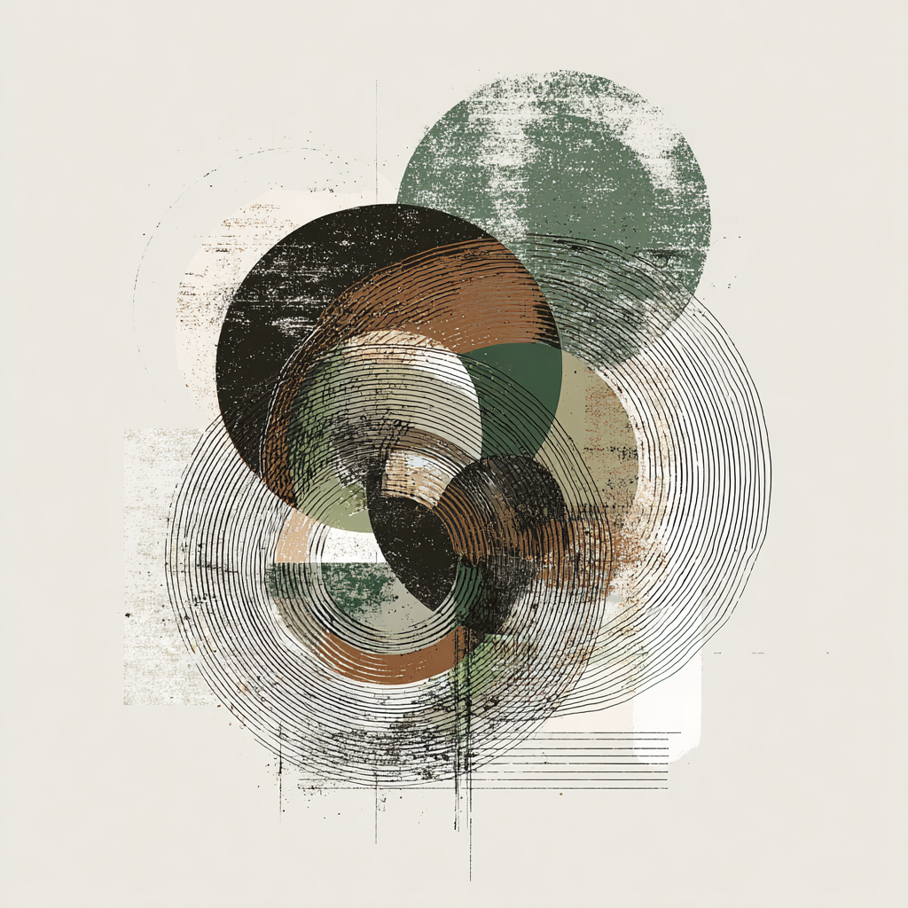 Abstract illustration representing looping thoughts and mental overwhelm often discussed with a depression and anxiety therapist.