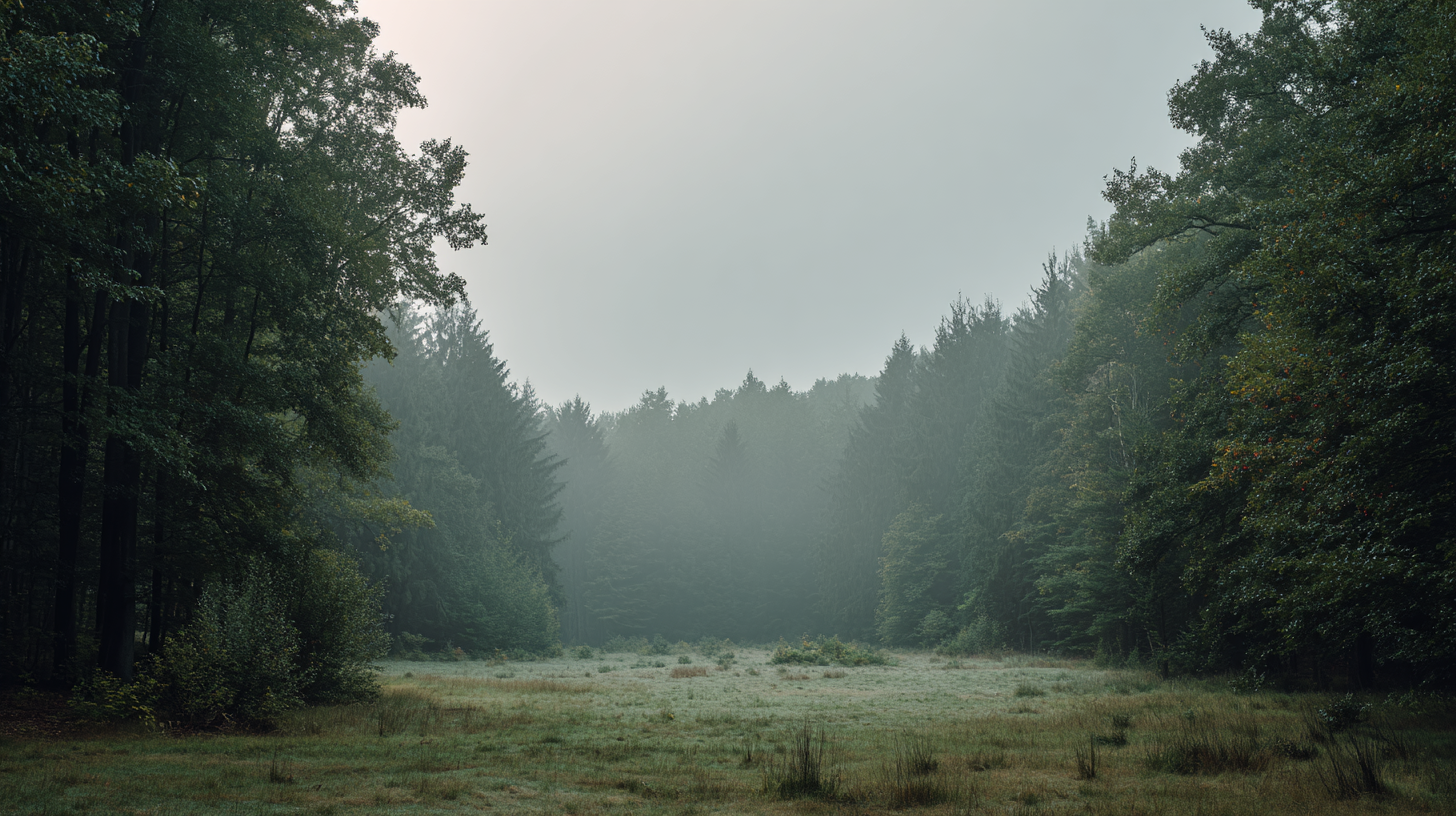 Calm, softly blurred forest scene representing nervous system shutdown and emotional overwhelm