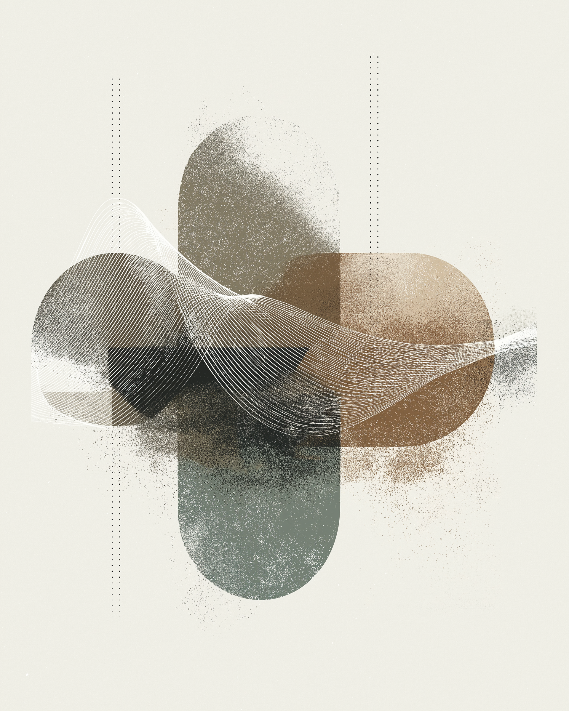 Abstract layered shapes in calming tones representing therapy support in Royal Oak, Michigan.